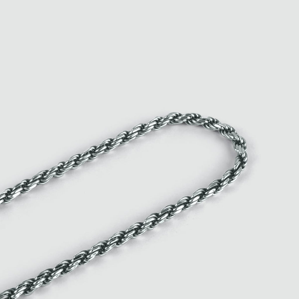Munir - Sterling Silver Rope Chain Necklace 3mm