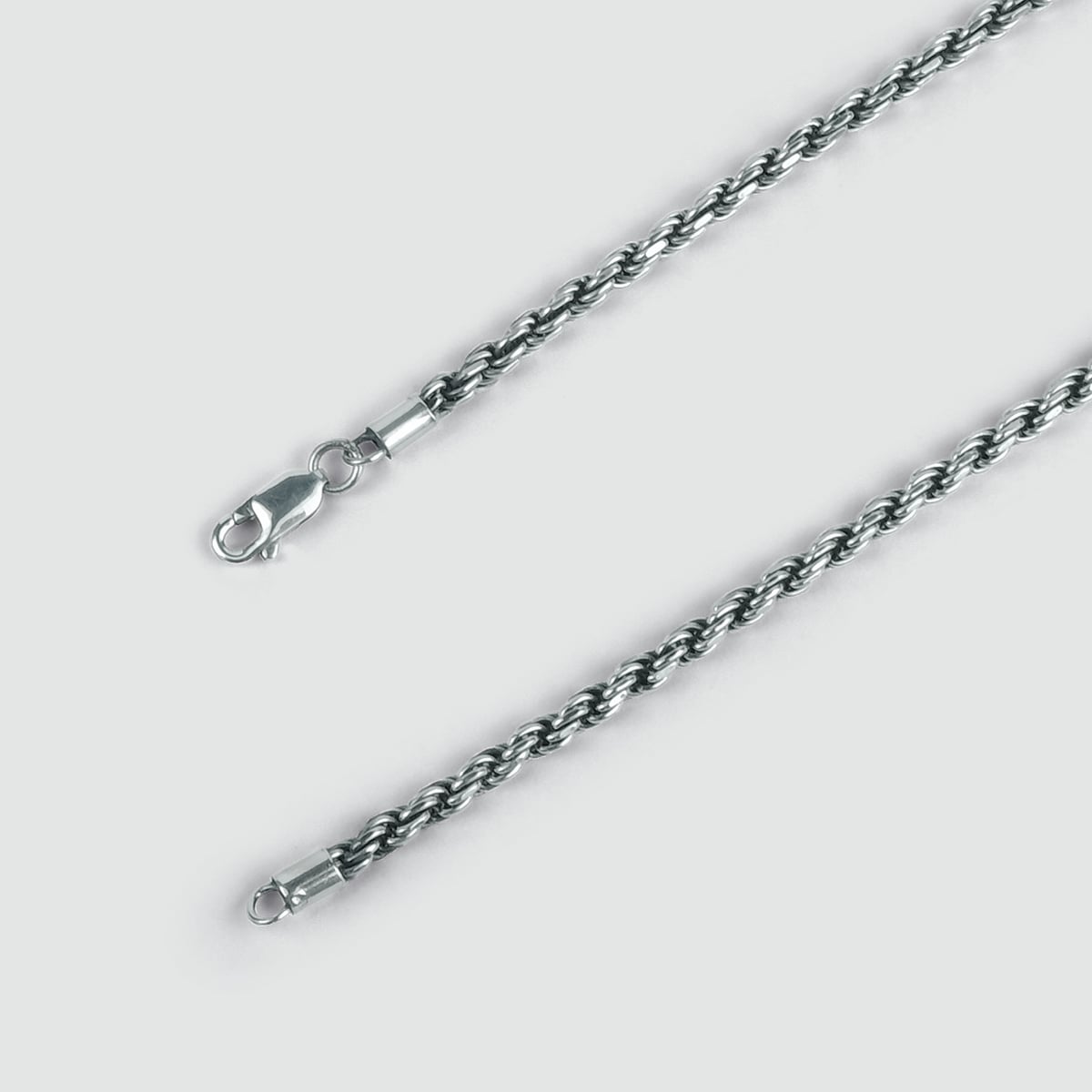 Munir - Sterling Silver Rope Chain Necklace 3mm