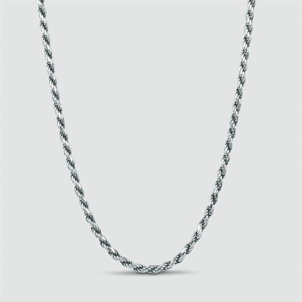 Munir - Sterling Silver Rope Chain Necklace 3mm