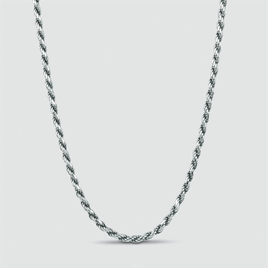 Munir - Sterling Silver Rope Chain Necklace 3mm