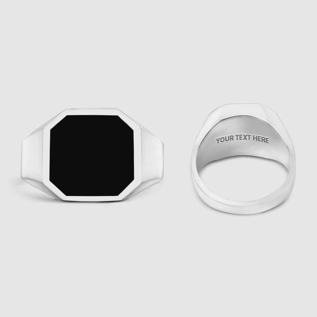 Naim - Black Onyx Signet Ring 13mm