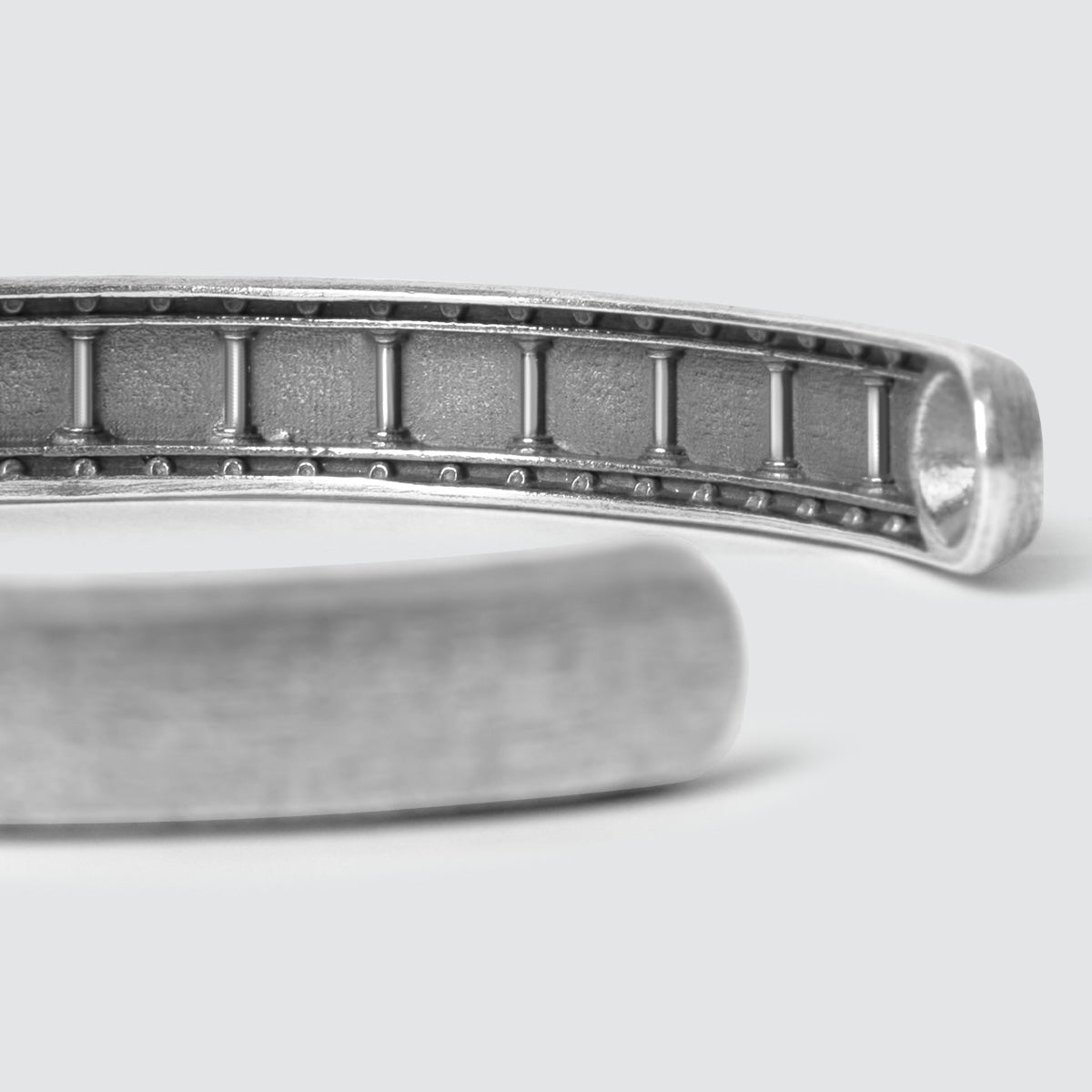 Fudail - Rough Brushed Sterling Silver Bangle 8mm