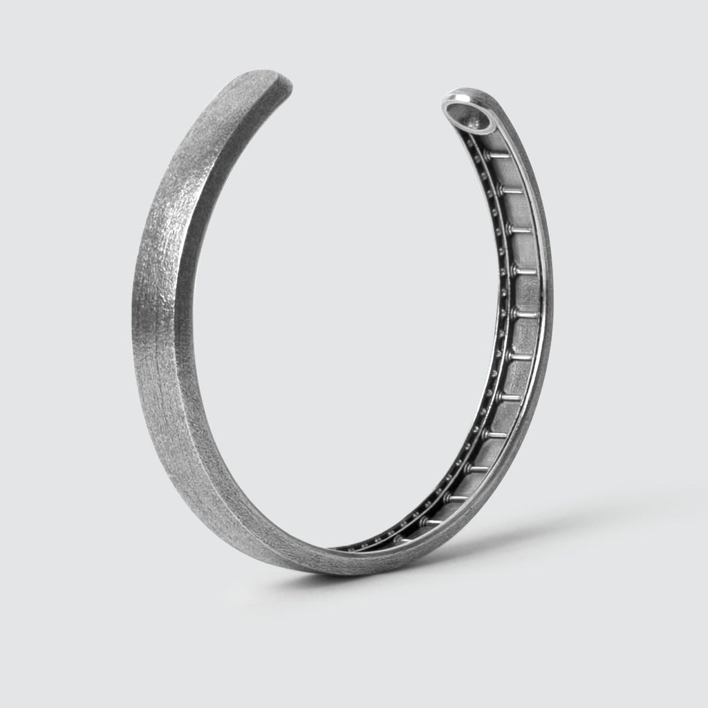 Fudail - Rough Brushed Sterling Silver Bangle 8mm
