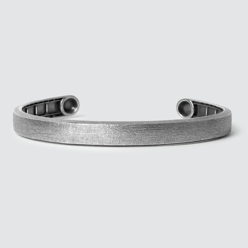 Fudail - Rough Brushed Sterling Silver Bangle 8mm