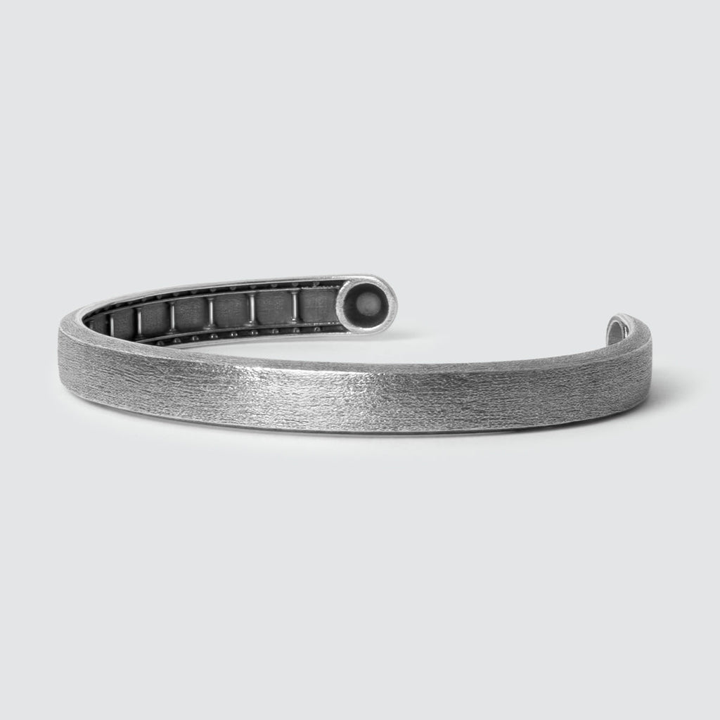 Fudail - Rough Brushed Sterling Silver Bangle 8mm