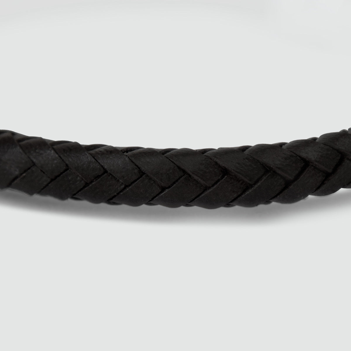 Rasil - Braided Black Leather Bracelet with Sterling Silver 5.5mm
