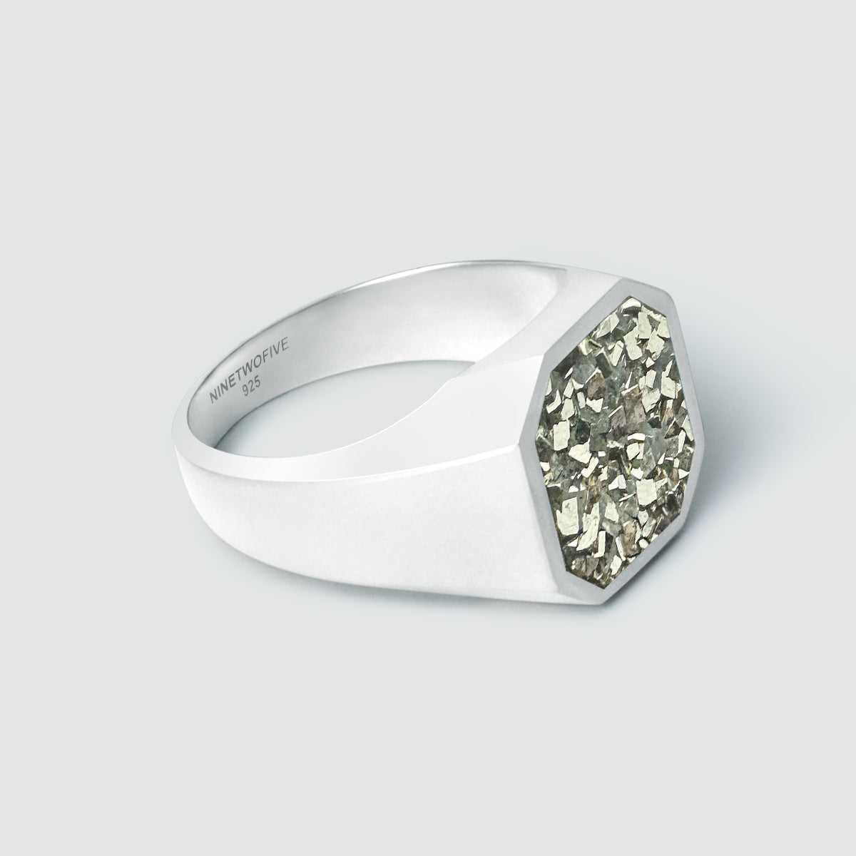 Mounim - Pyrite Druzy Signet Ring 13mm