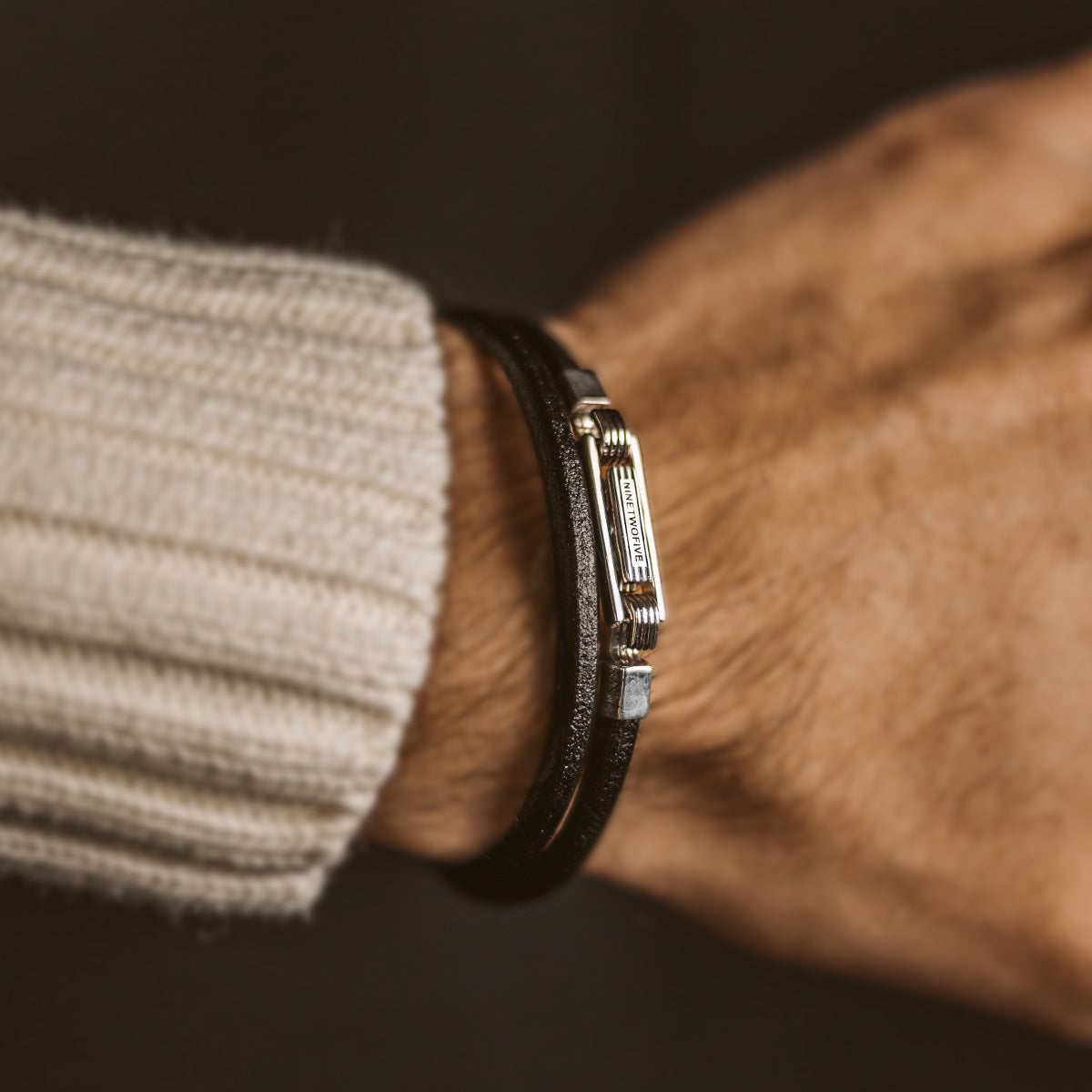 Rami - Genuine Black Leather Bracelet 5mm