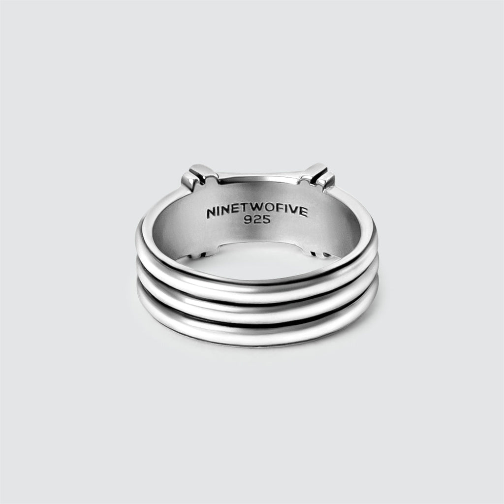 Imad - Sterling Silver Pillar Signet Ring 8mm