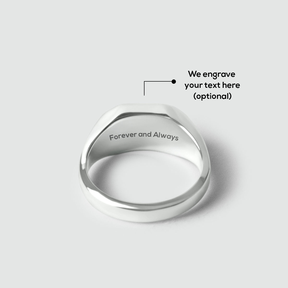 Tariq - Matte Brushed Silver Signet Ring 7mm