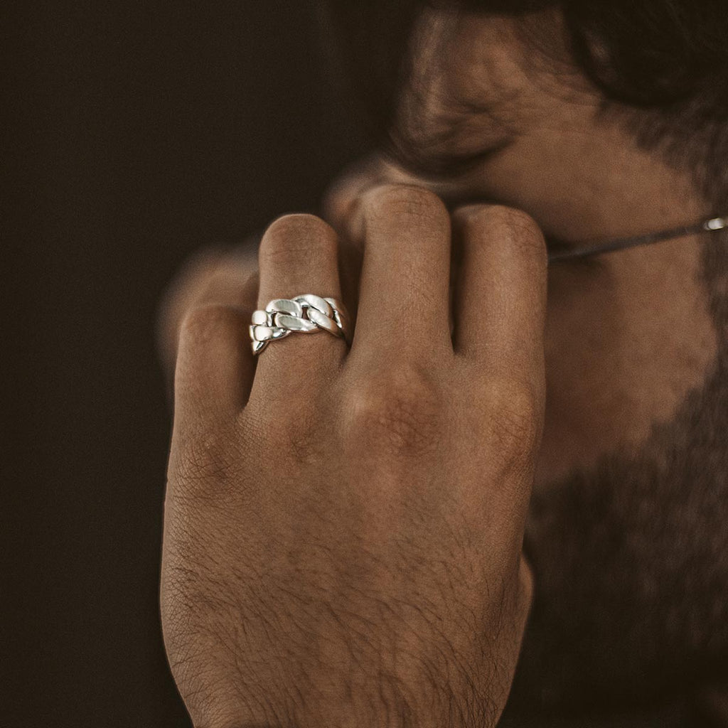 Rayen - Silver Cuban Link Ring 9mm