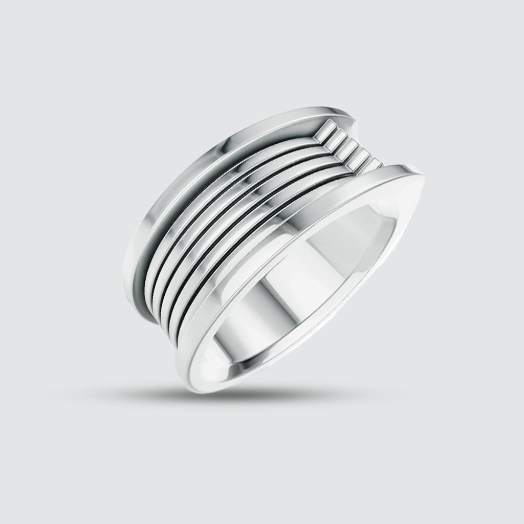 Yanel - Oxidised Sterling Silver Ring 10mm