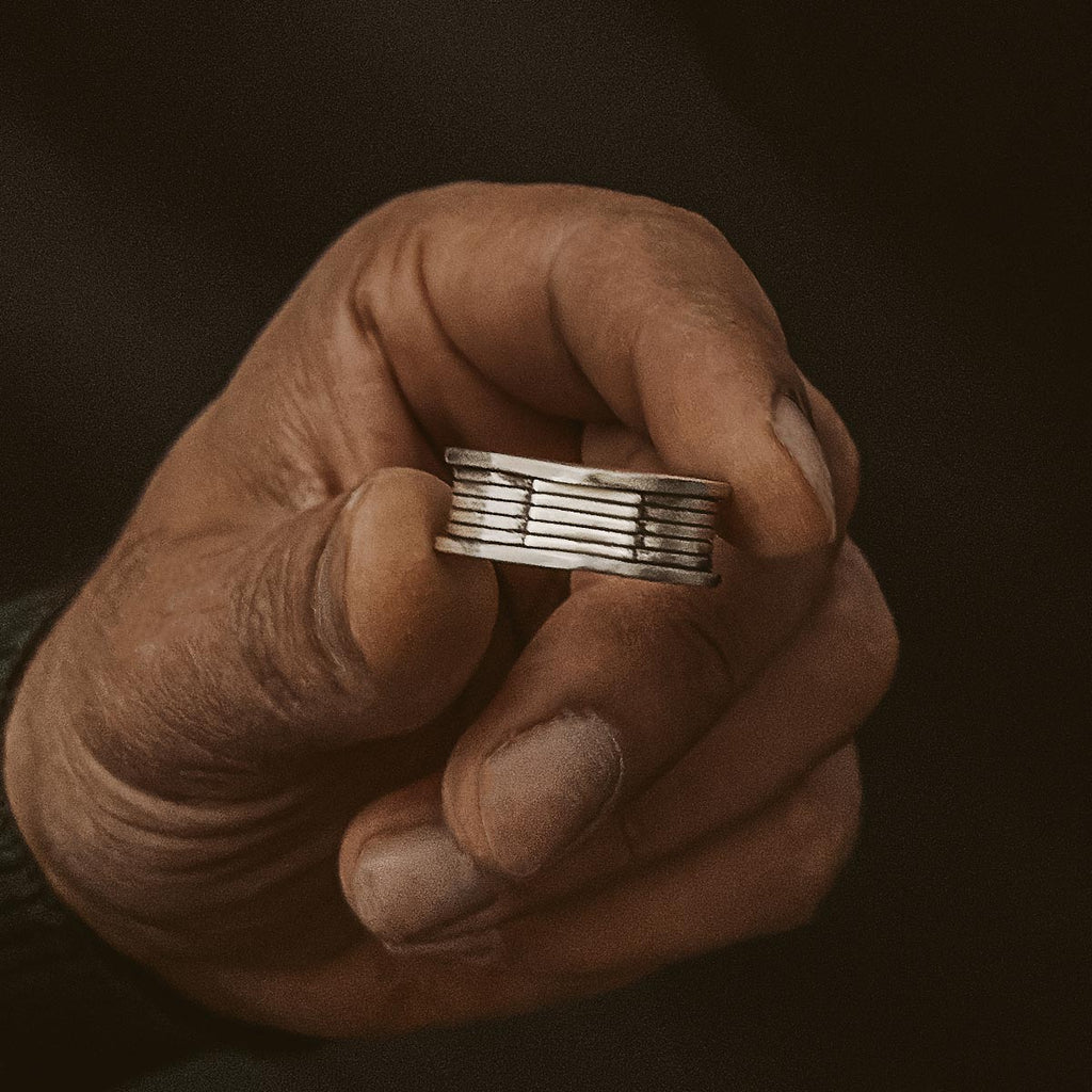 Yanel - Oxidised Sterling Silver Ring 10mm