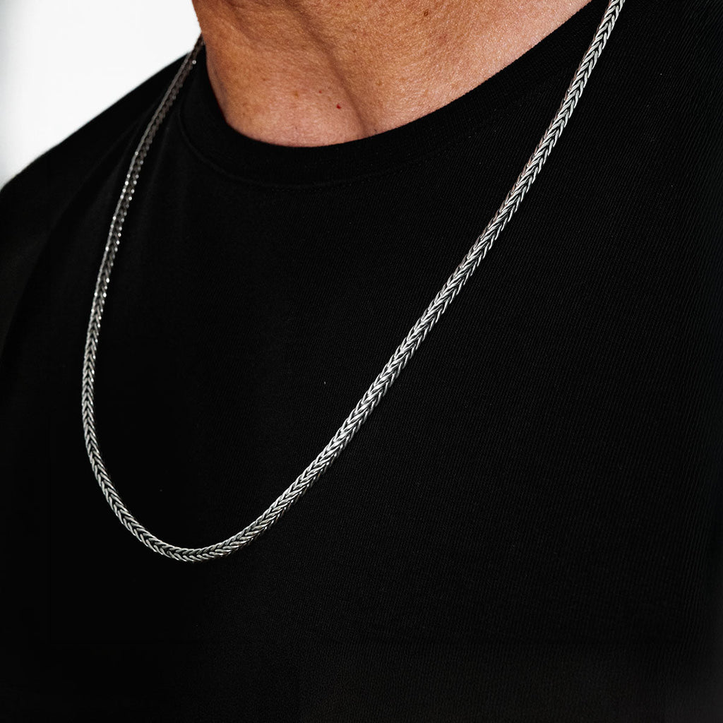 Anis - Sterling Silver Wheat Chain Necklace 3mm