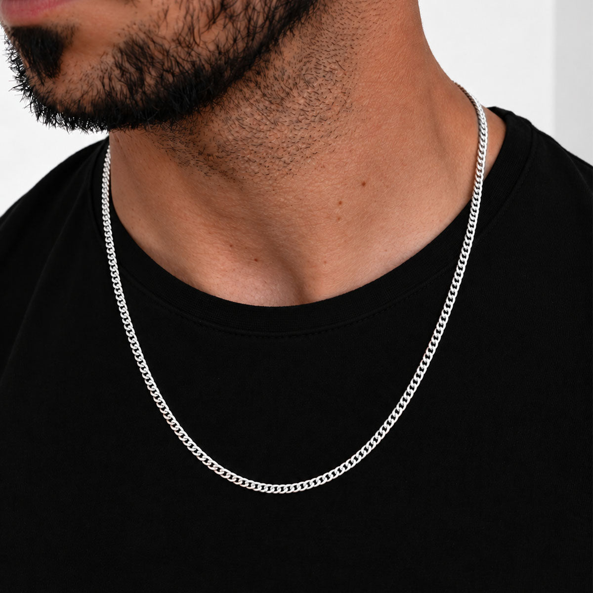 Wasil - Sterling Silver Curb Chain Necklace 3mm