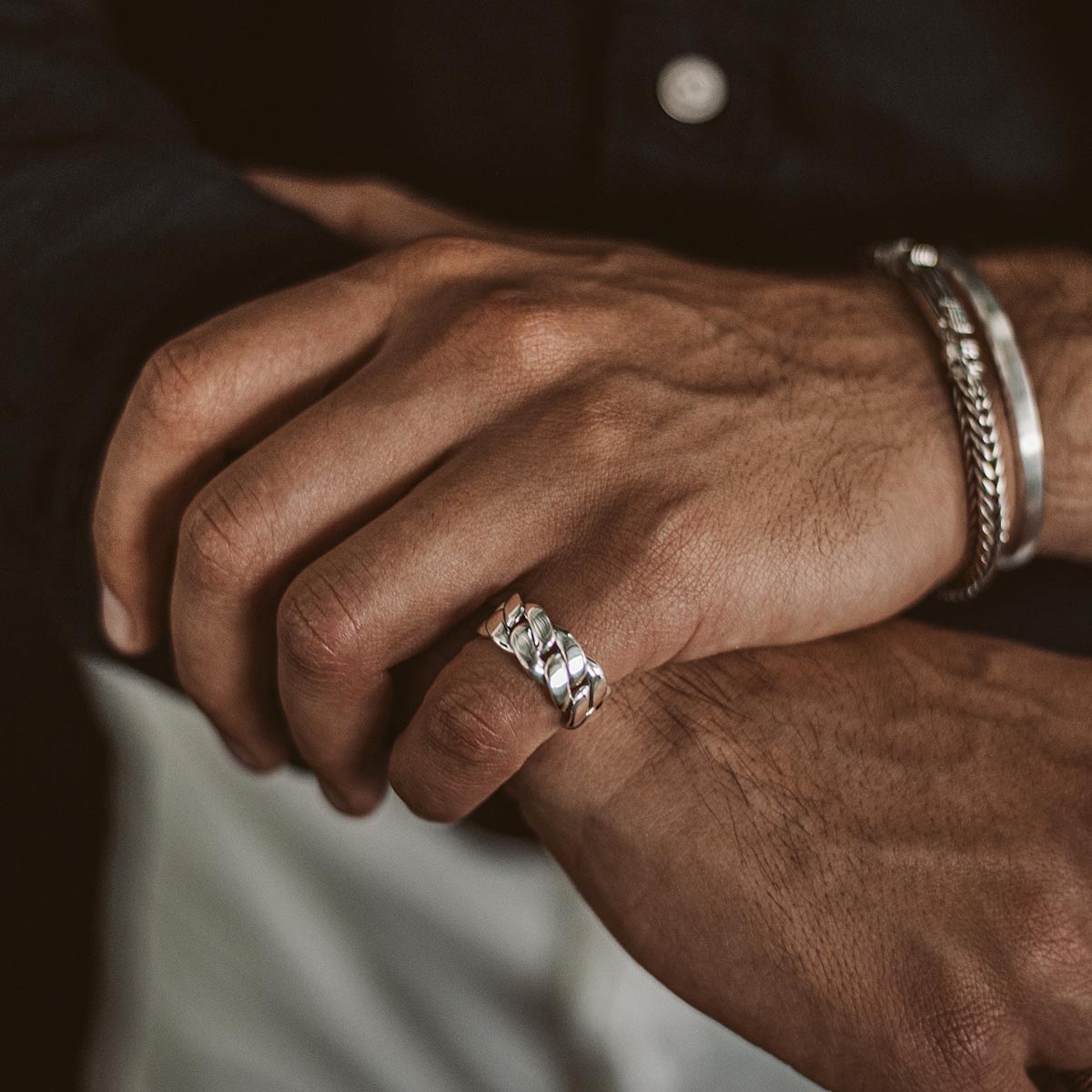 Rayen - Silver Cuban Link Ring 9mm