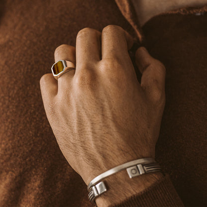 Alem - Tiger Eye Stone Signet Ring 13mm