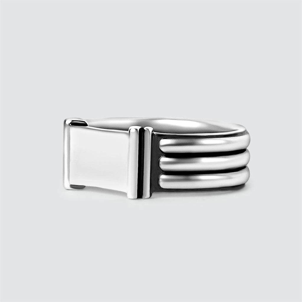 Imad - Sterling Silver Pillar Signet Ring 8mm