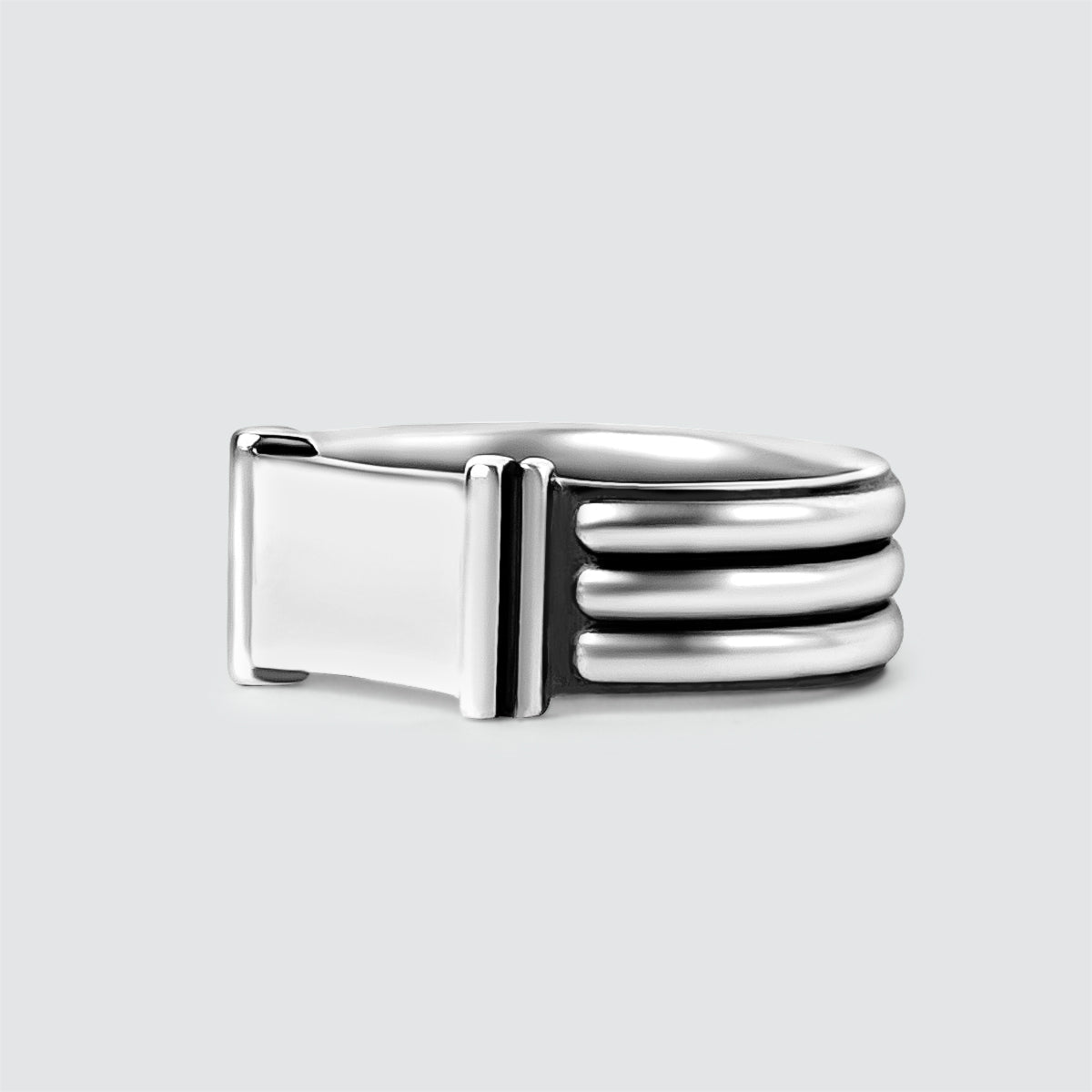 Imad - Sterling Silver Pillar Signet Ring 8mm