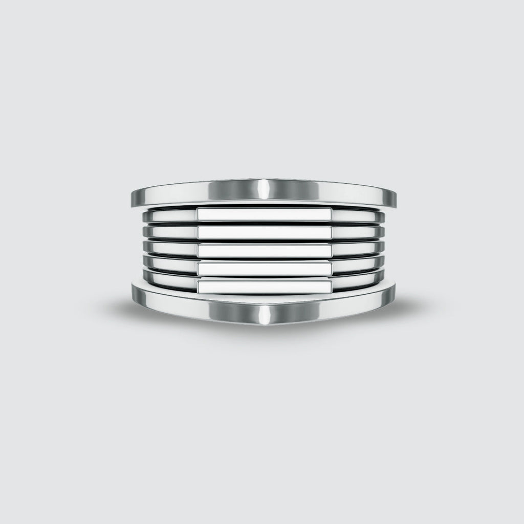Yanel - Oxidised Sterling Silver Ring 10mm
