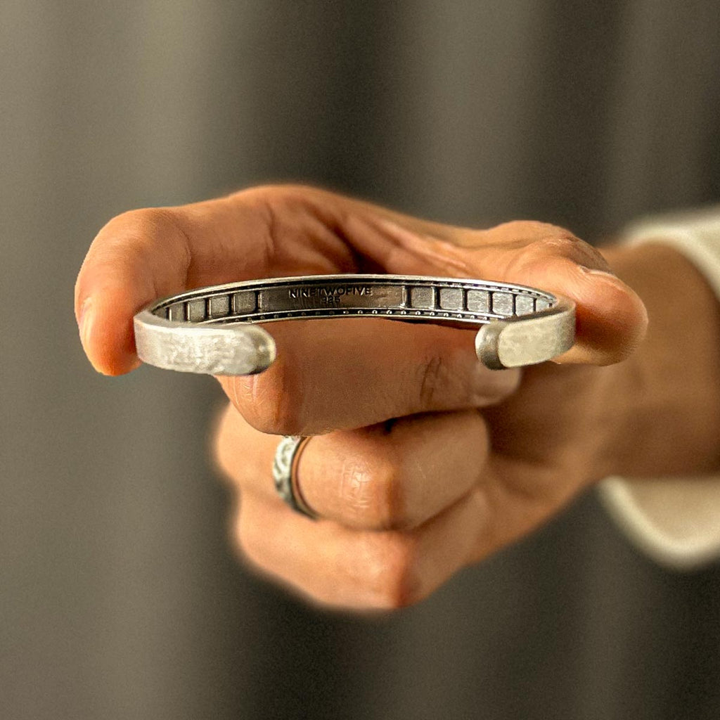 Fudail - Rough Brushed Sterling Silver Bangle 8mm