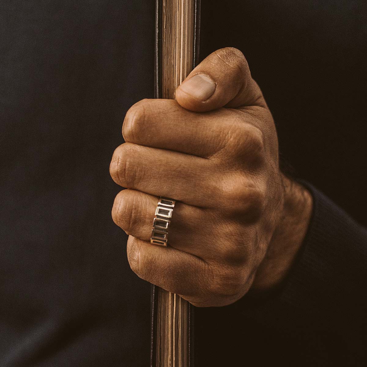Yardan - Oxidised Sterling Silver Ring 8mm