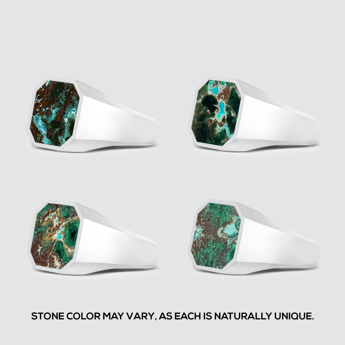 Zaire -  Sterling Silver Chrysocolla Signet Ring 13mm
