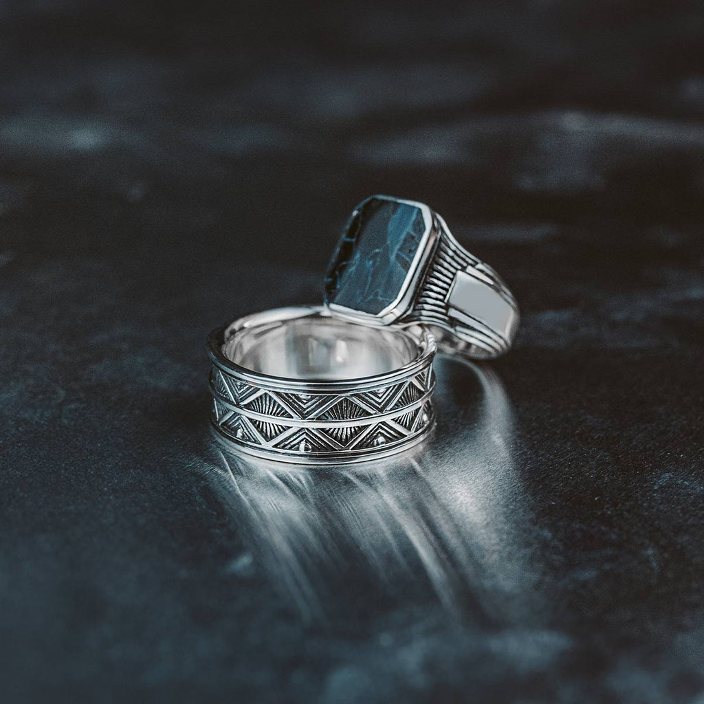 Basel - Oxidised Sterling Silver Ring 10mm