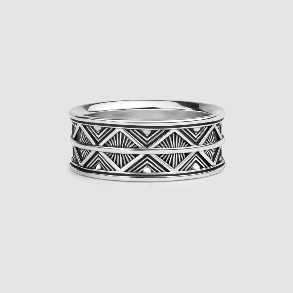 Basel - Oxidised Sterling Silver Ring 10mm