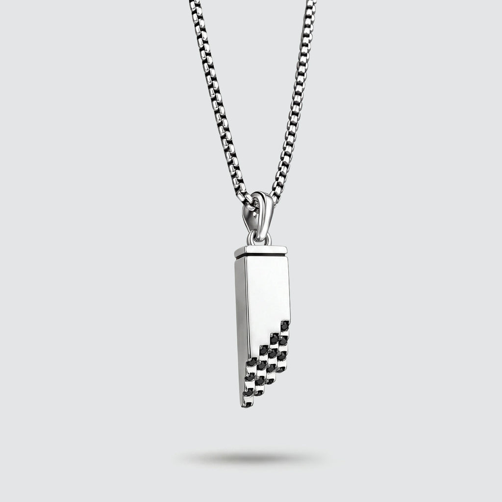 Muqarnas – Black Diamonds Silver Pendant