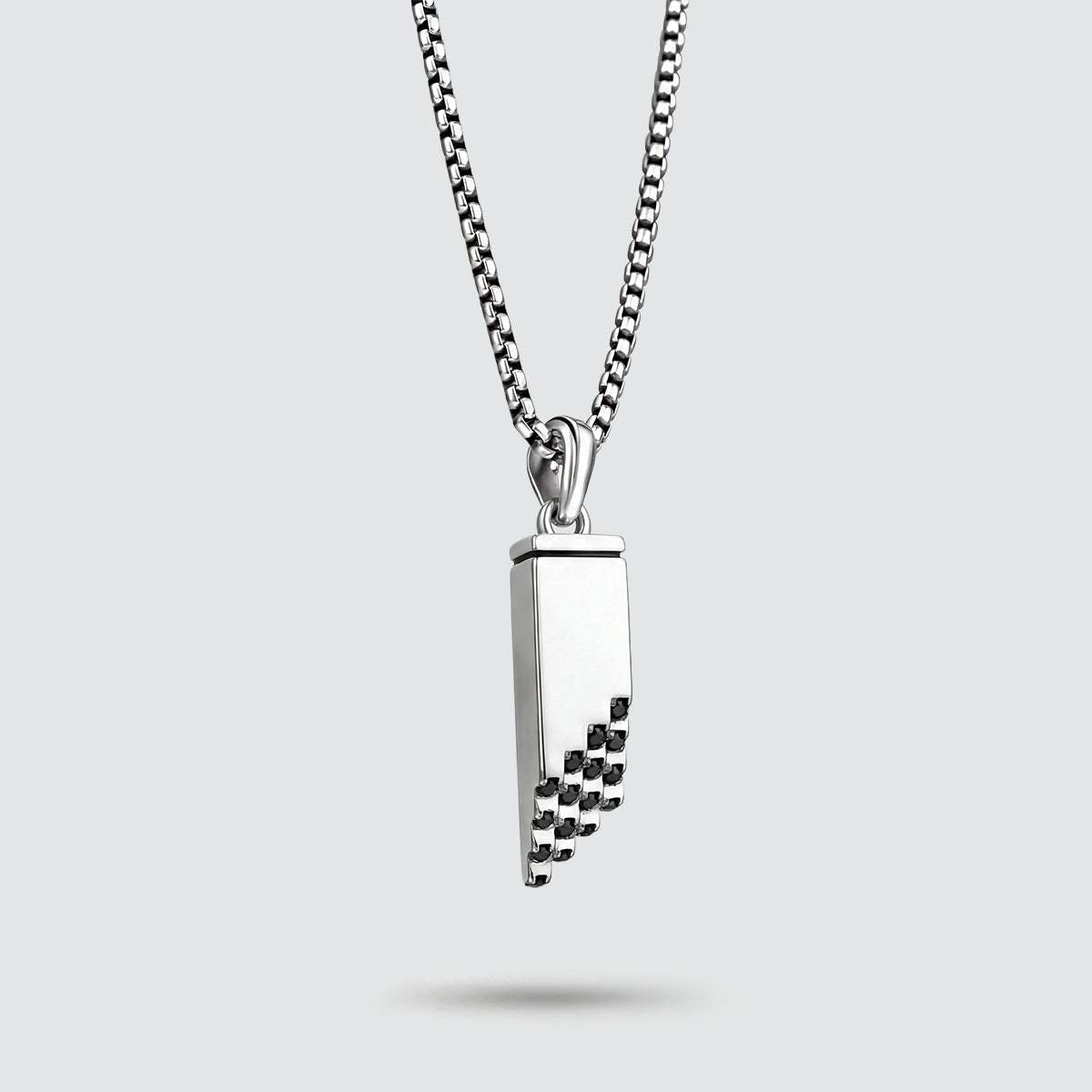 Muqarnas – Black Diamonds Silver Pendant