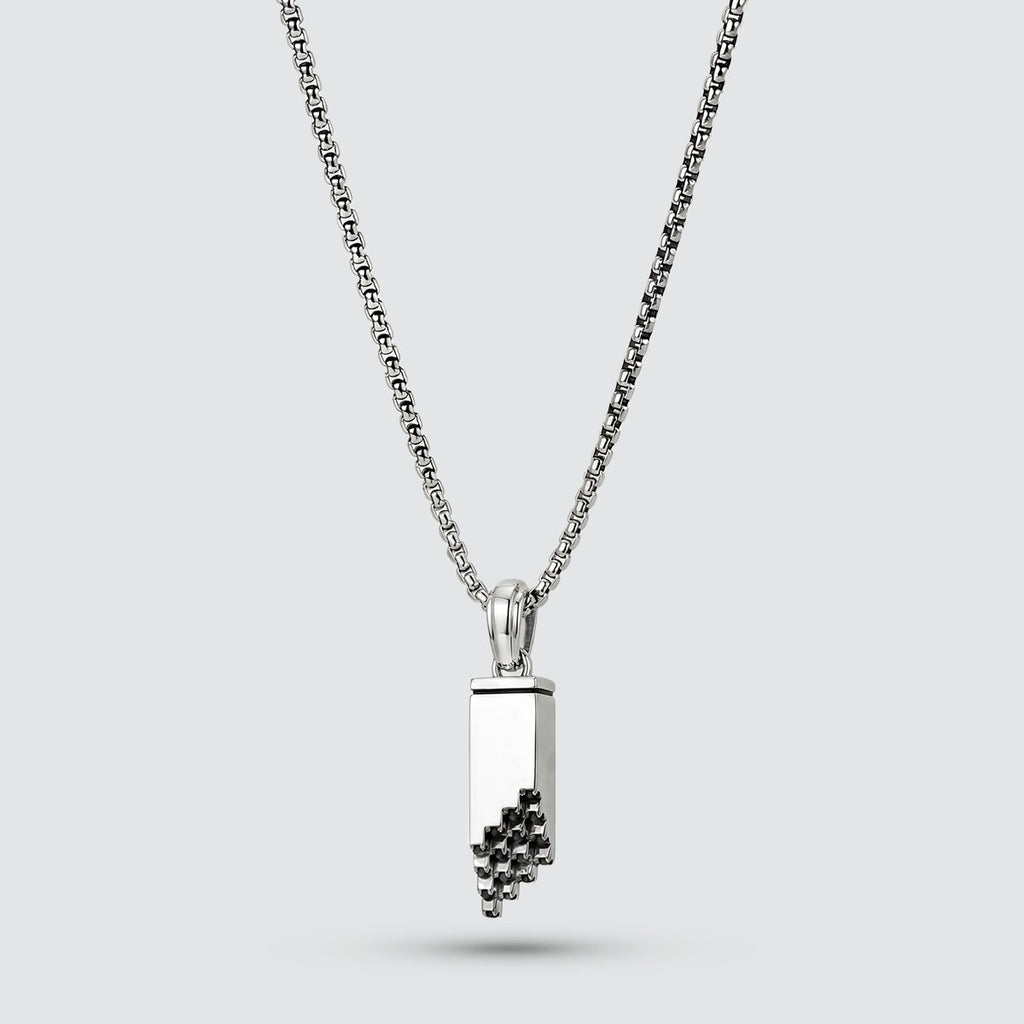 Muqarnas – Black Diamonds Silver Pendant