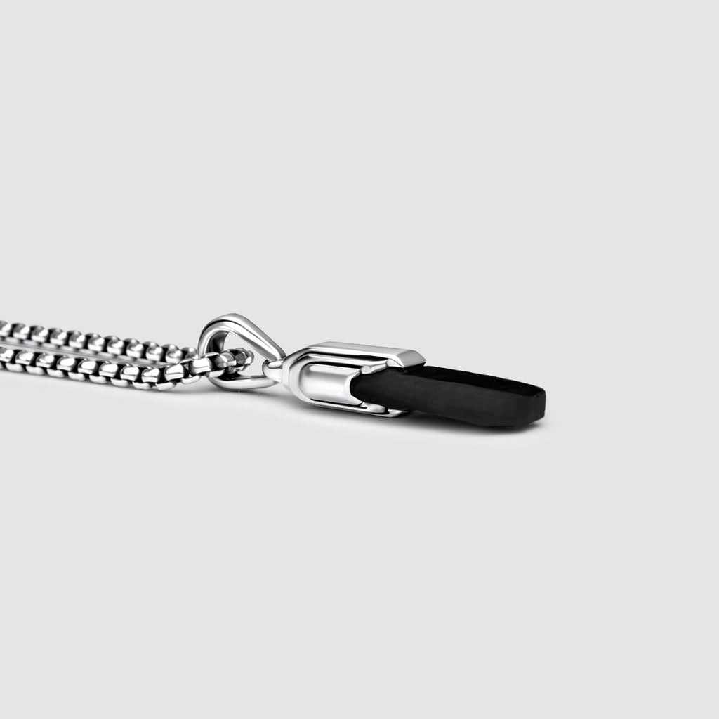 Tahsin - Art Deco Silver Black Onyx Pendant