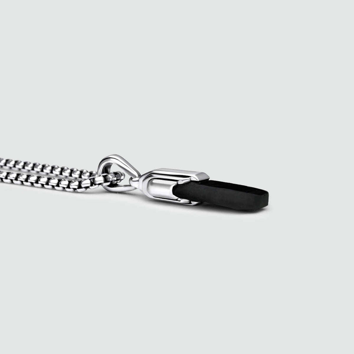 Tahsin - Art Deco Silver Black Onyx Pendant