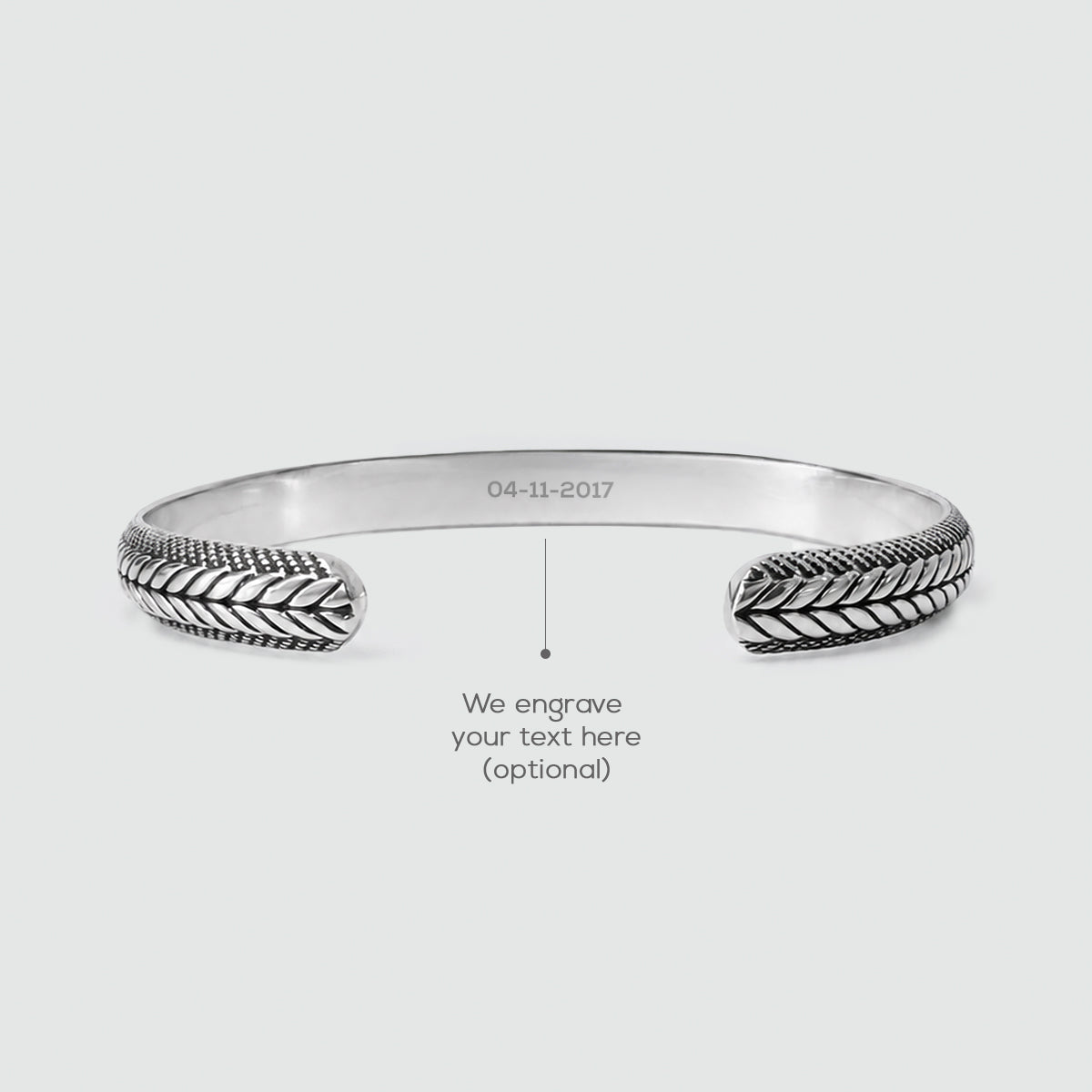 Idris - Braided Silver Bangle Bracelet 8mm