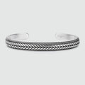 Idris - Braided Silver Bangle Bracelet 8mm