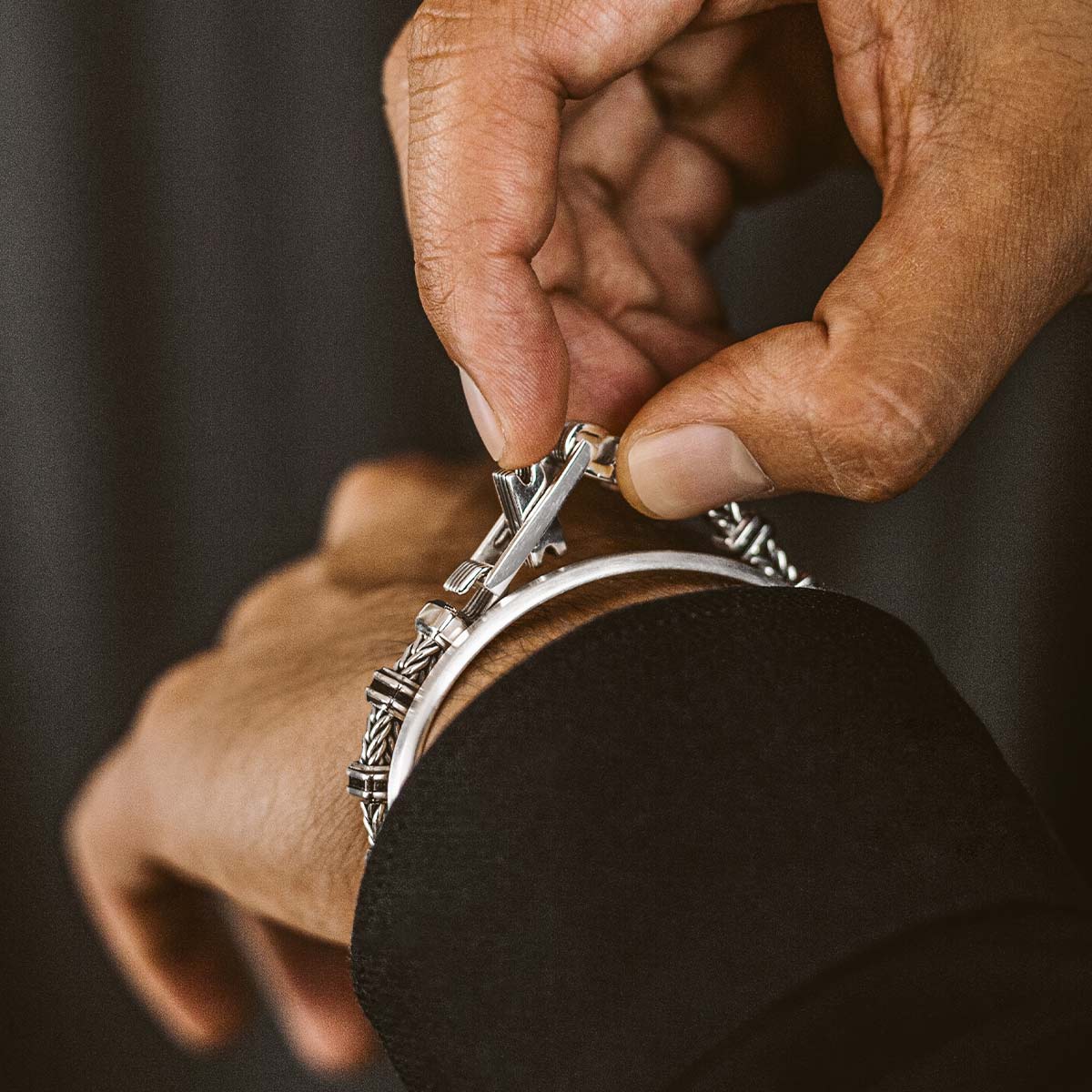 Khaled - Sterling Silver Brutalist Bracelet 6.5mm