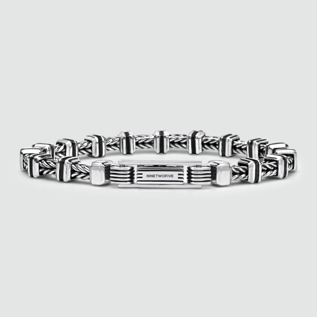 Khaled - Sterling Silver Brutalist Bracelet 6.5mm