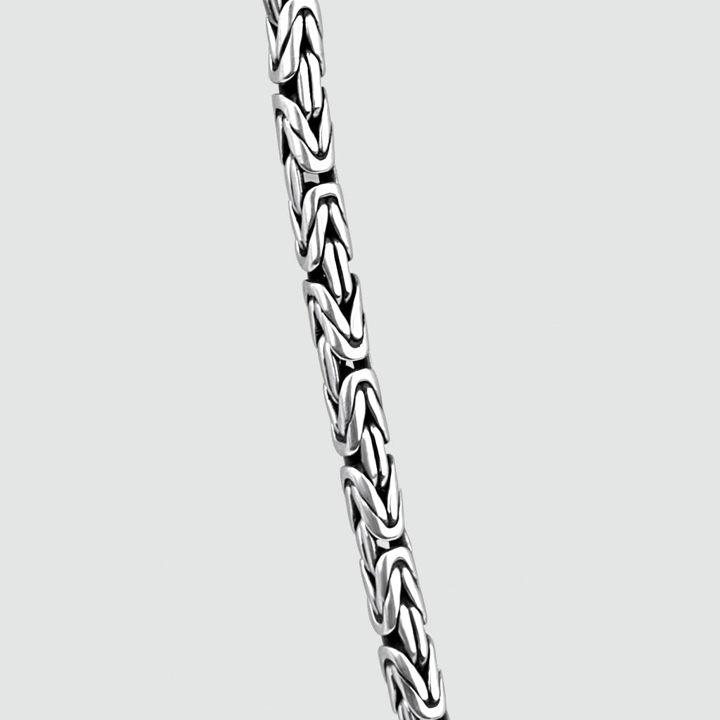 Ramsi - Cavetto Sterling Silver Byzantine Chain Necklace 3.5 mm