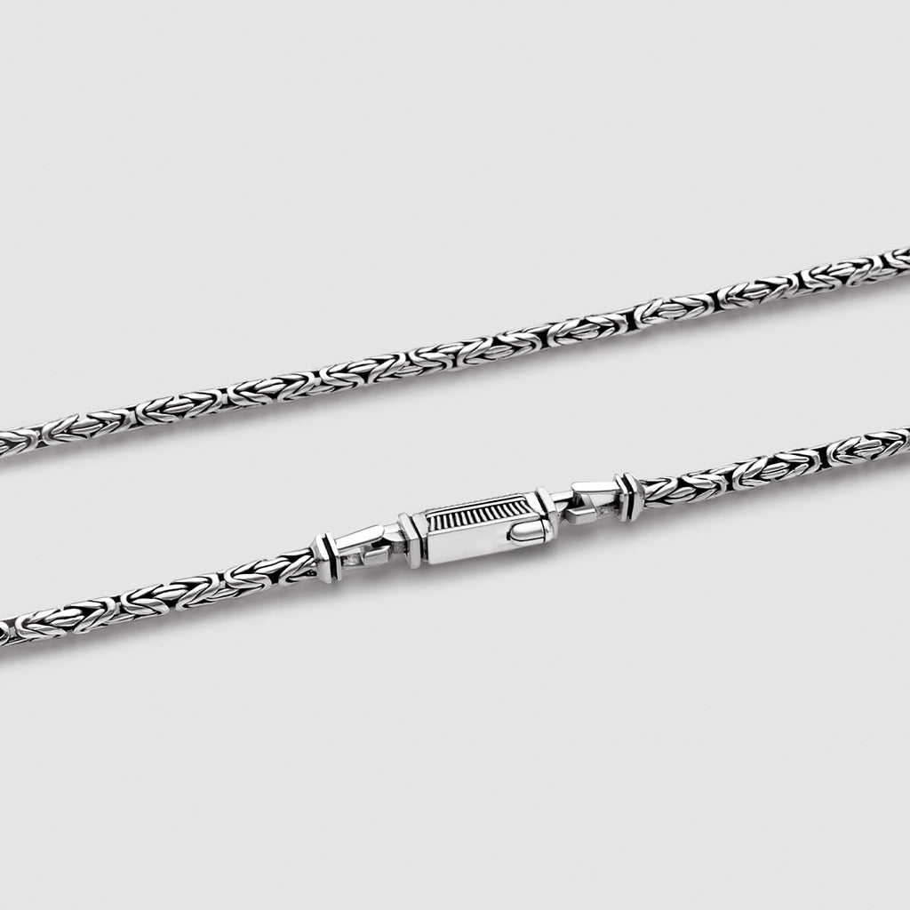 Ramsi - Cavetto Sterling Silver Byzantine Chain Necklace 3.5 mm