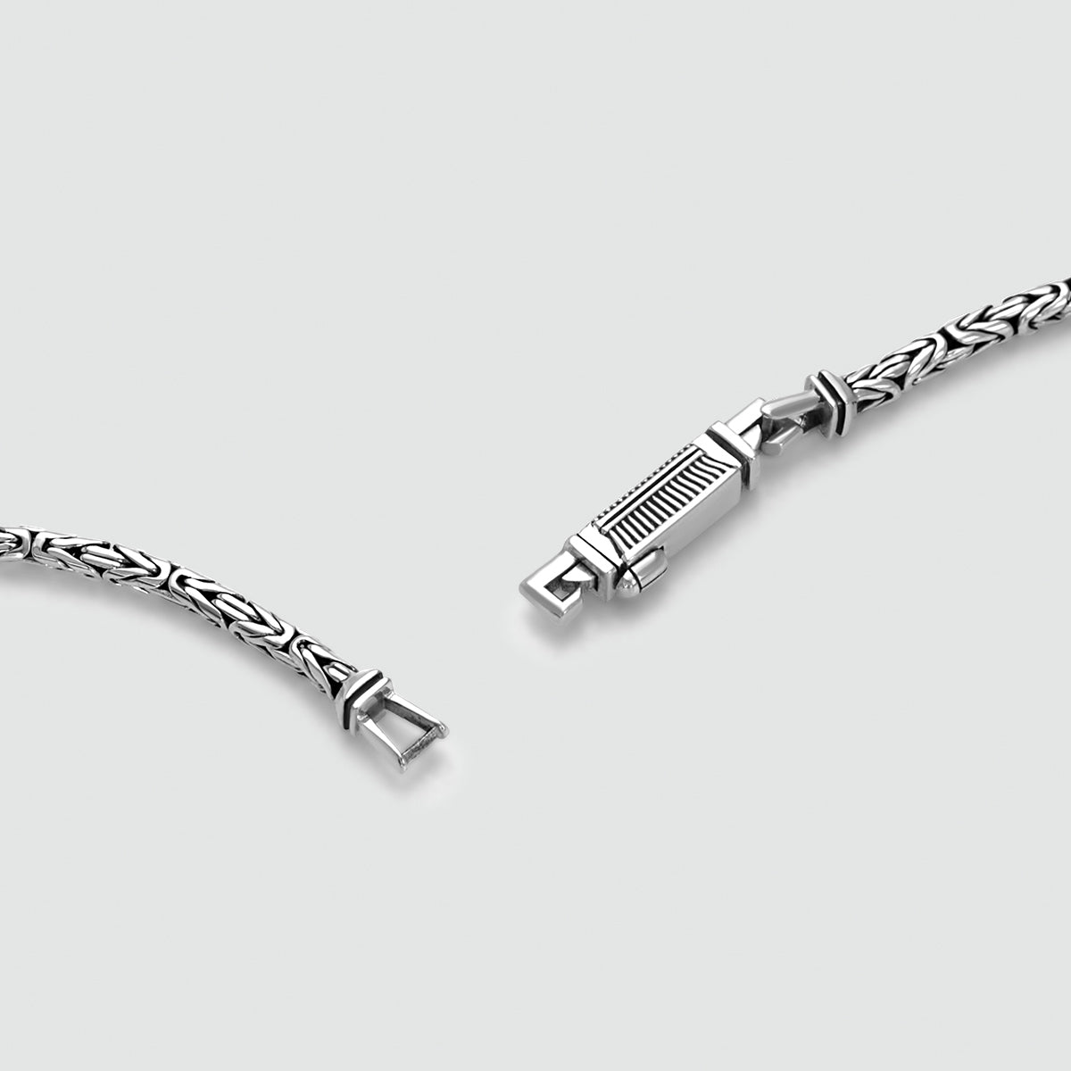 Ramsi - Cavetto Sterling Silver Byzantine Chain Necklace 3.5 mm