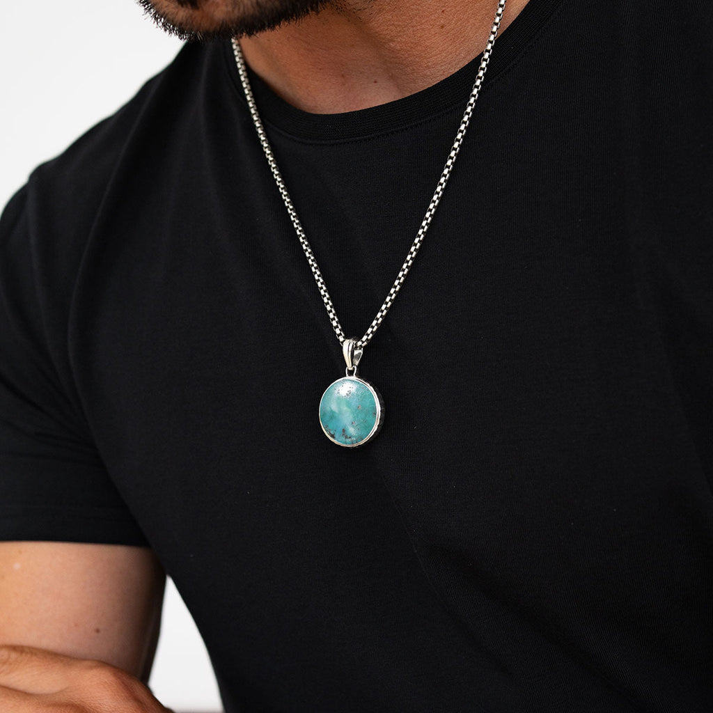 Safar - Sterling Silver Turquoise Compass Pendant