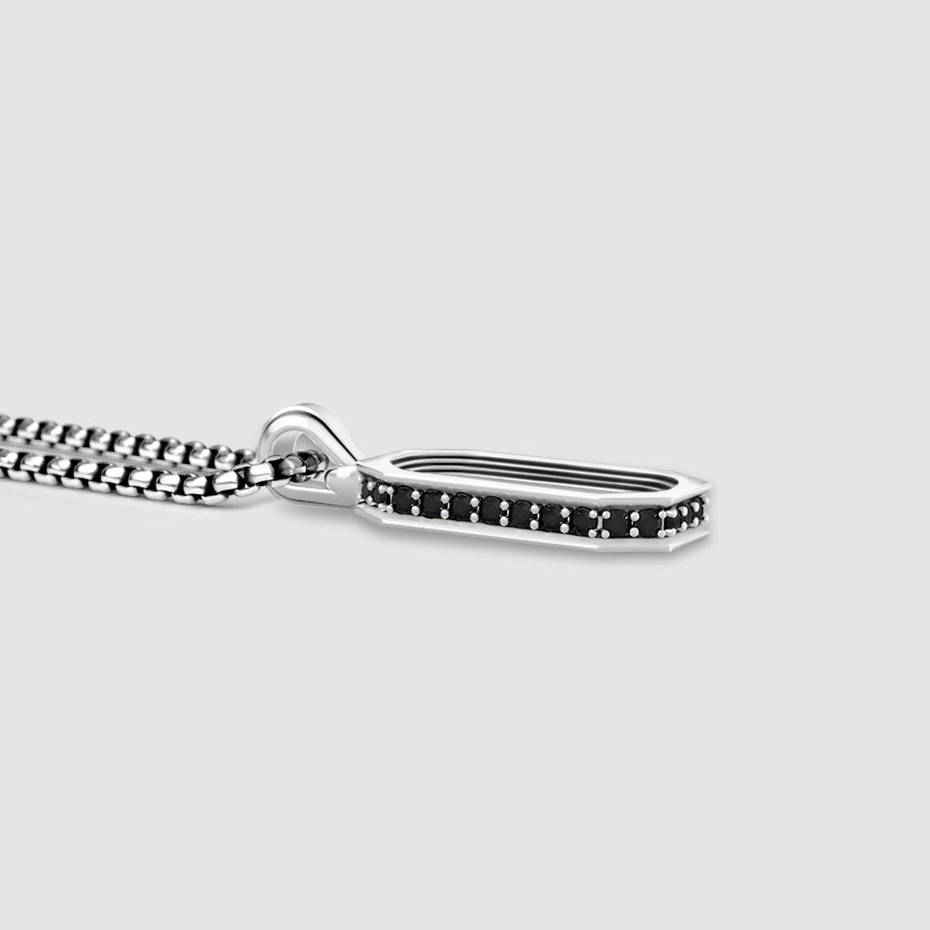 Durwās - Arch Pendant Silver with Black Diamonds
