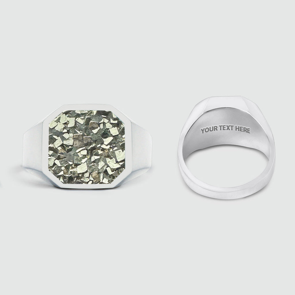 Mounim - Pyrite Druzy Signet Ring 13mm