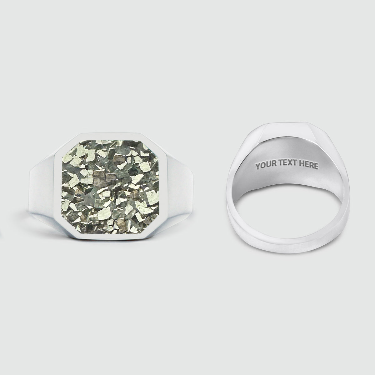Mounim - Pyrite Druzy Signet Ring 13mm