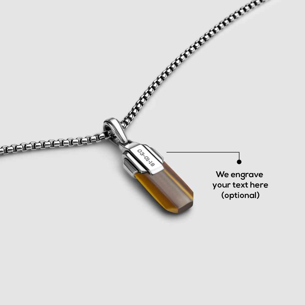 Tahqim - Art Deco Silver Tiger Eye Pendant