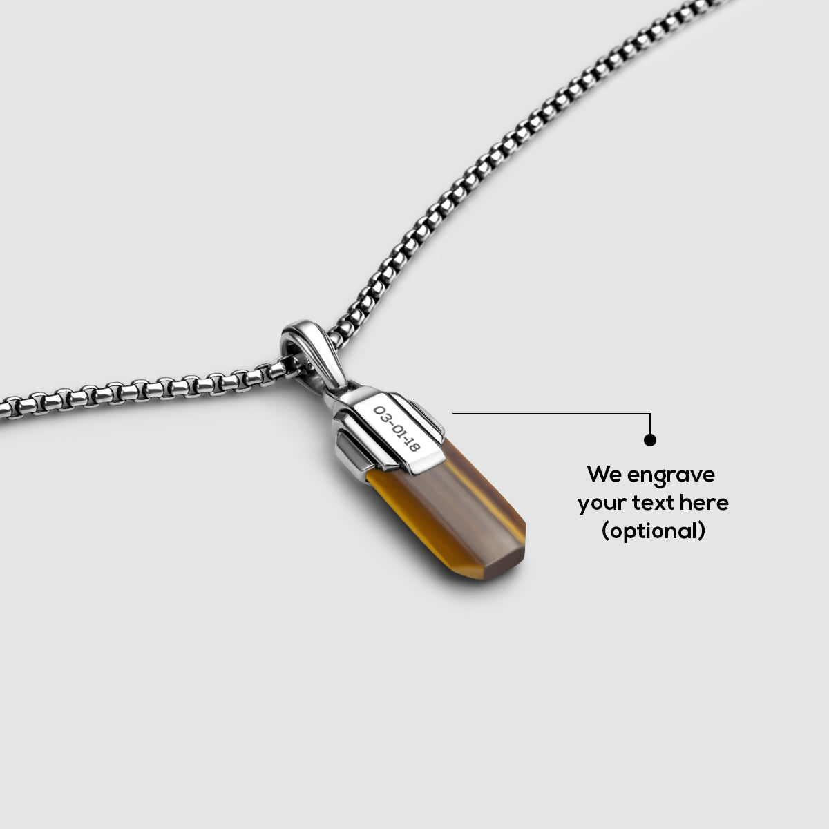Tahqim - Art Deco Silver Tiger Eye Pendant