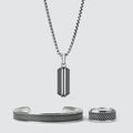 Kaliq Oxidised Pendant, Ring and Bangle - set
