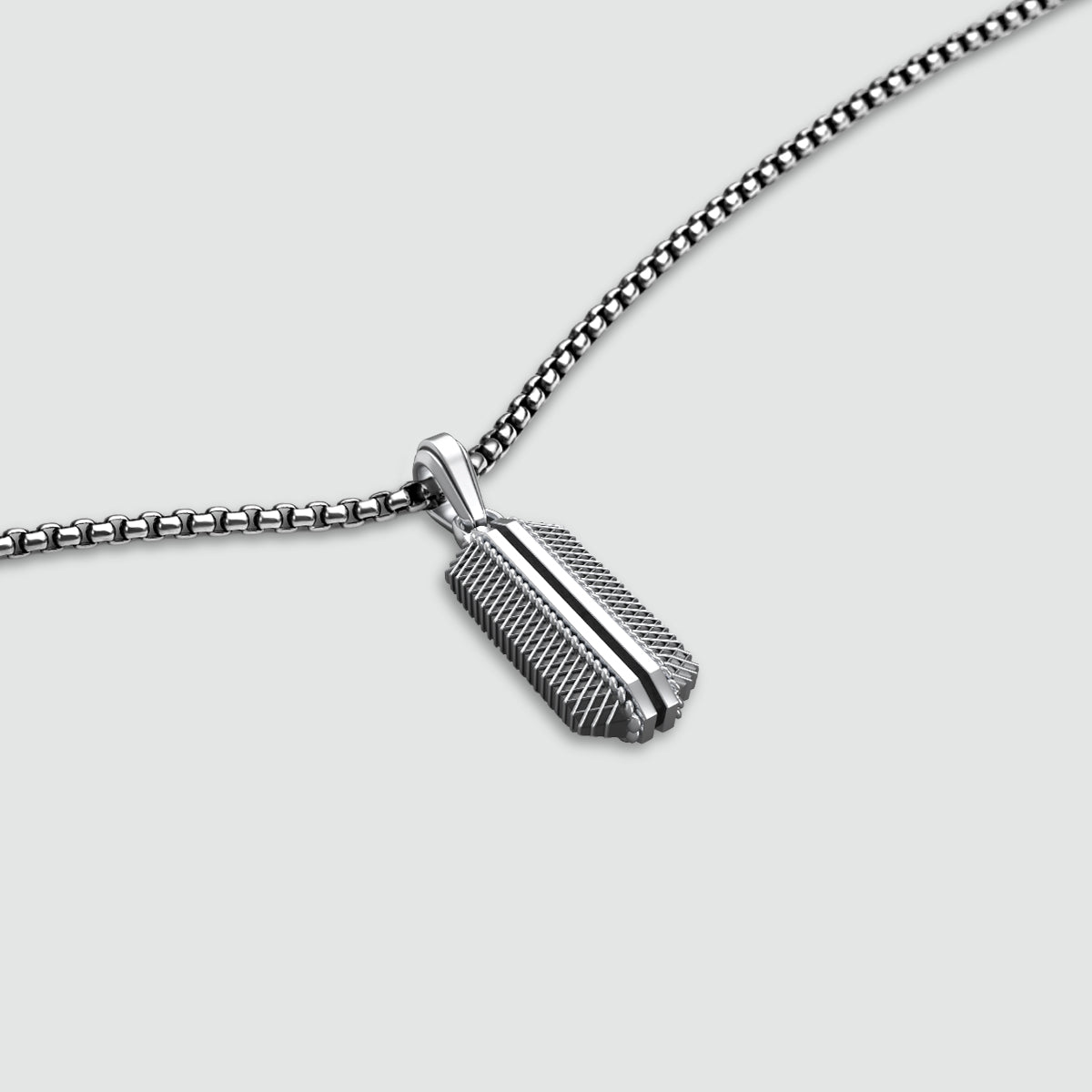 Kaliq - Oxidised Sterling Silver Pendant 13mm