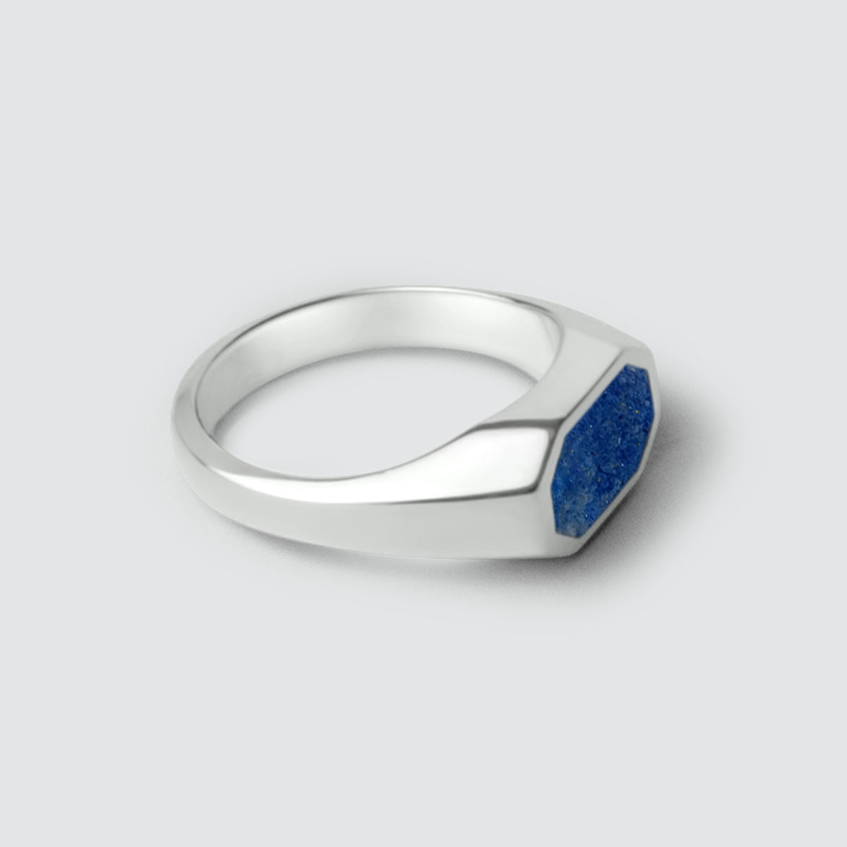 Rafiq - Elegant Lapis Lazuli Signet Ring 7mm